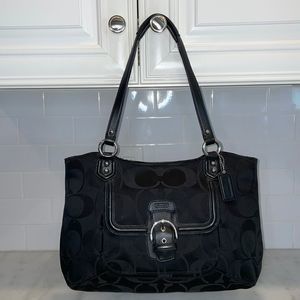 Coach Campbell Black Signature Belle Carry All Tote